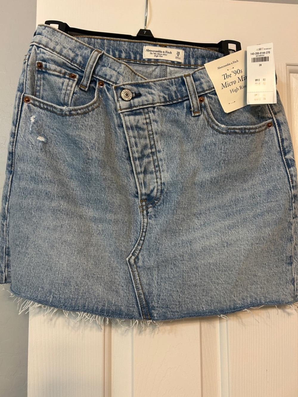 Abercrombie & Fitch Light Wash Denim Mini Skirt